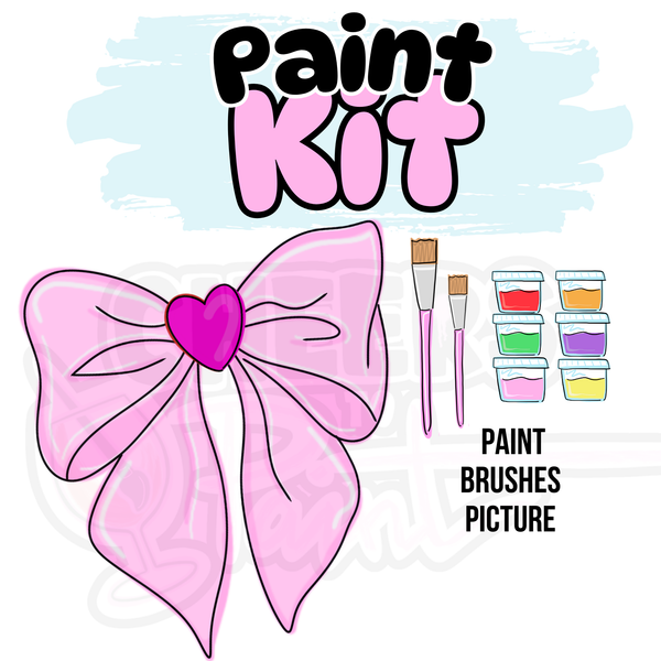 Coquette Bow- DIY Door Hanger Craft Wood Paint Kit