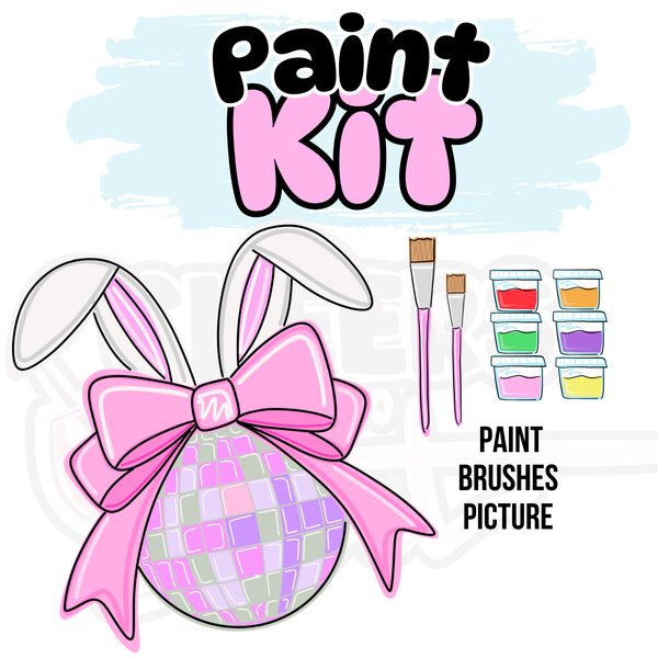 Disco Bunny- DIY Door Hanger Craft Wood Paint Kit