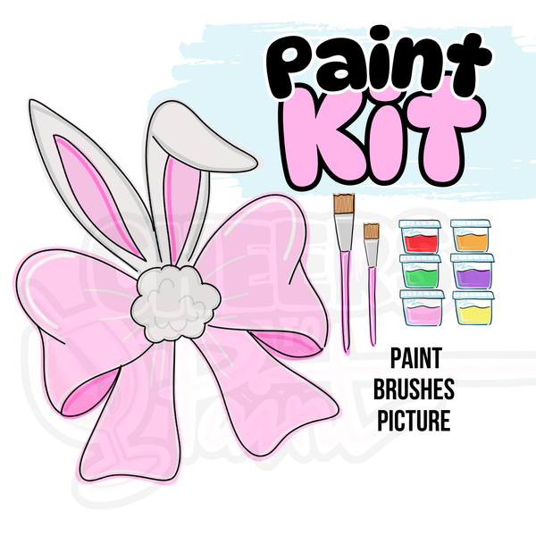 Bunny Bow- DIY Door Hanger Craft Wood Paint Kit