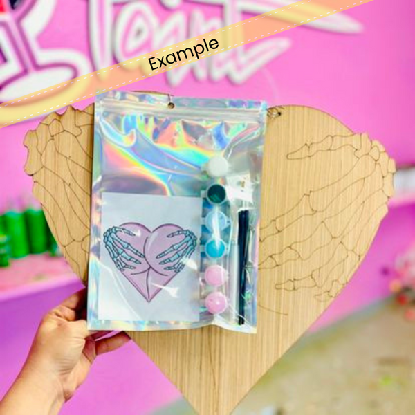 Coquette Bow- DIY Door Hanger Craft Wood Paint Kit