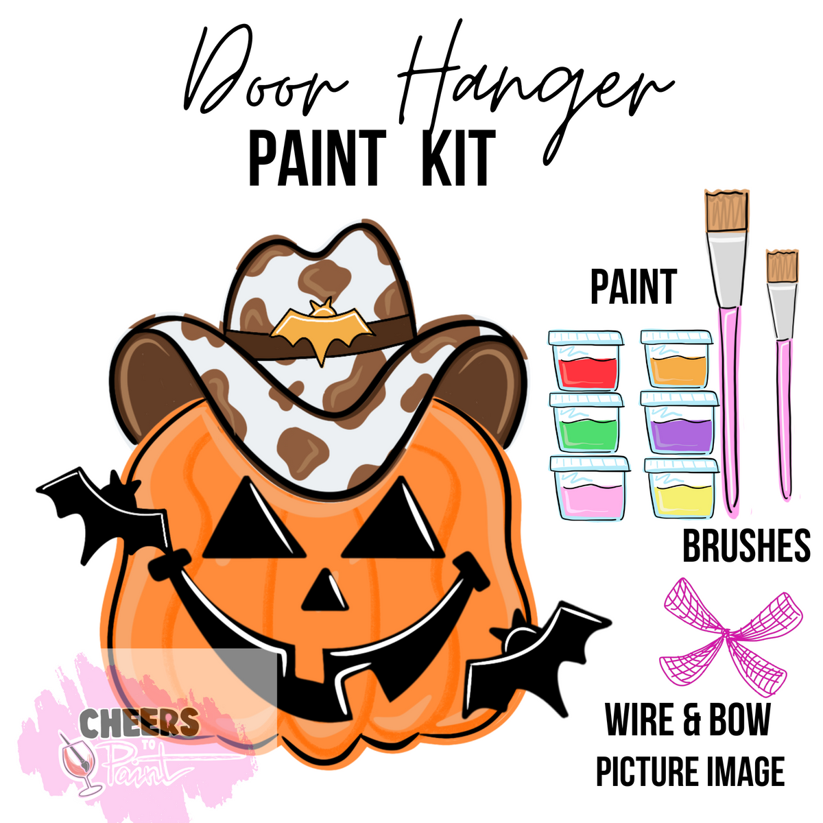 Cowboy Jack DIY Door Hanger Craft Wood Paint Kit Cheers to Paint Studio