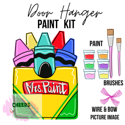 Crayons- DIY Door Hanger Craft Wood Paint Kit