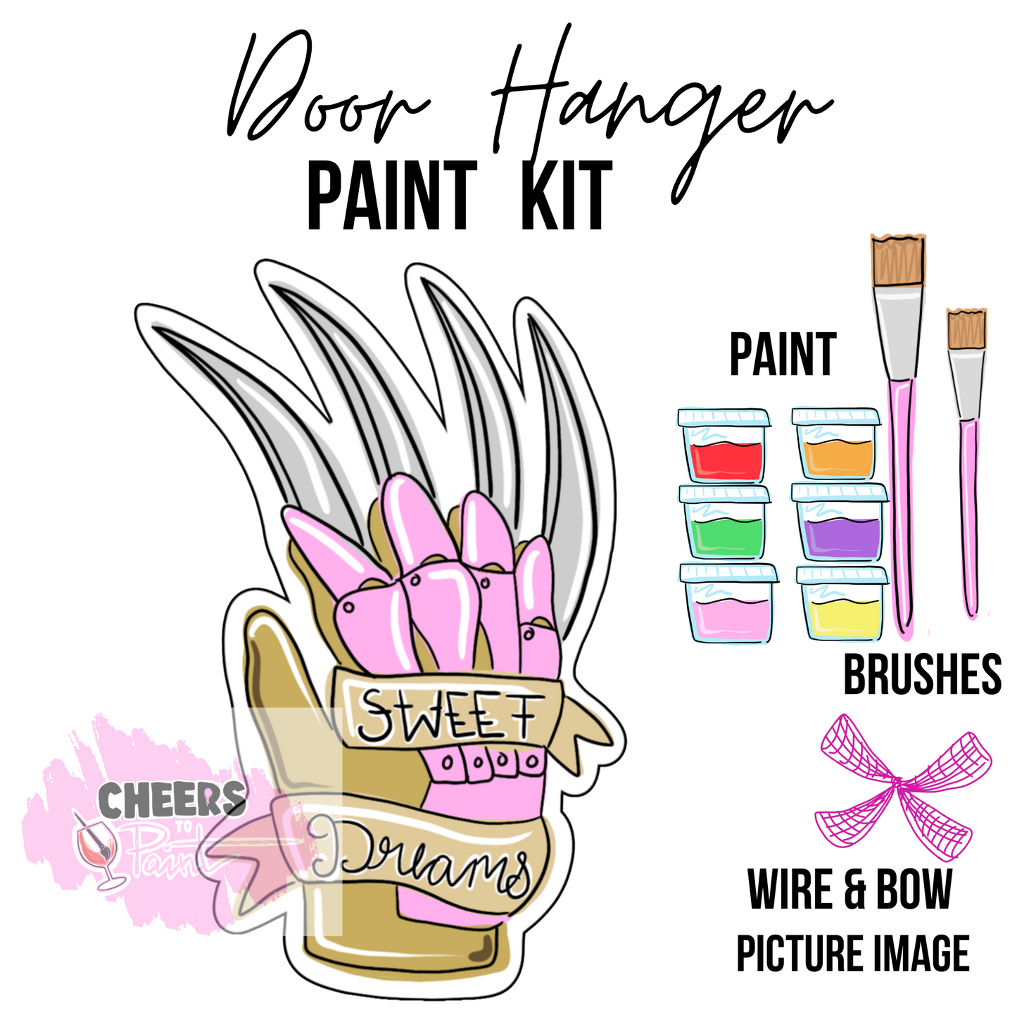 Freddy Sweet Dreams- DIY Door Hanger Craft Wood Paint Kit