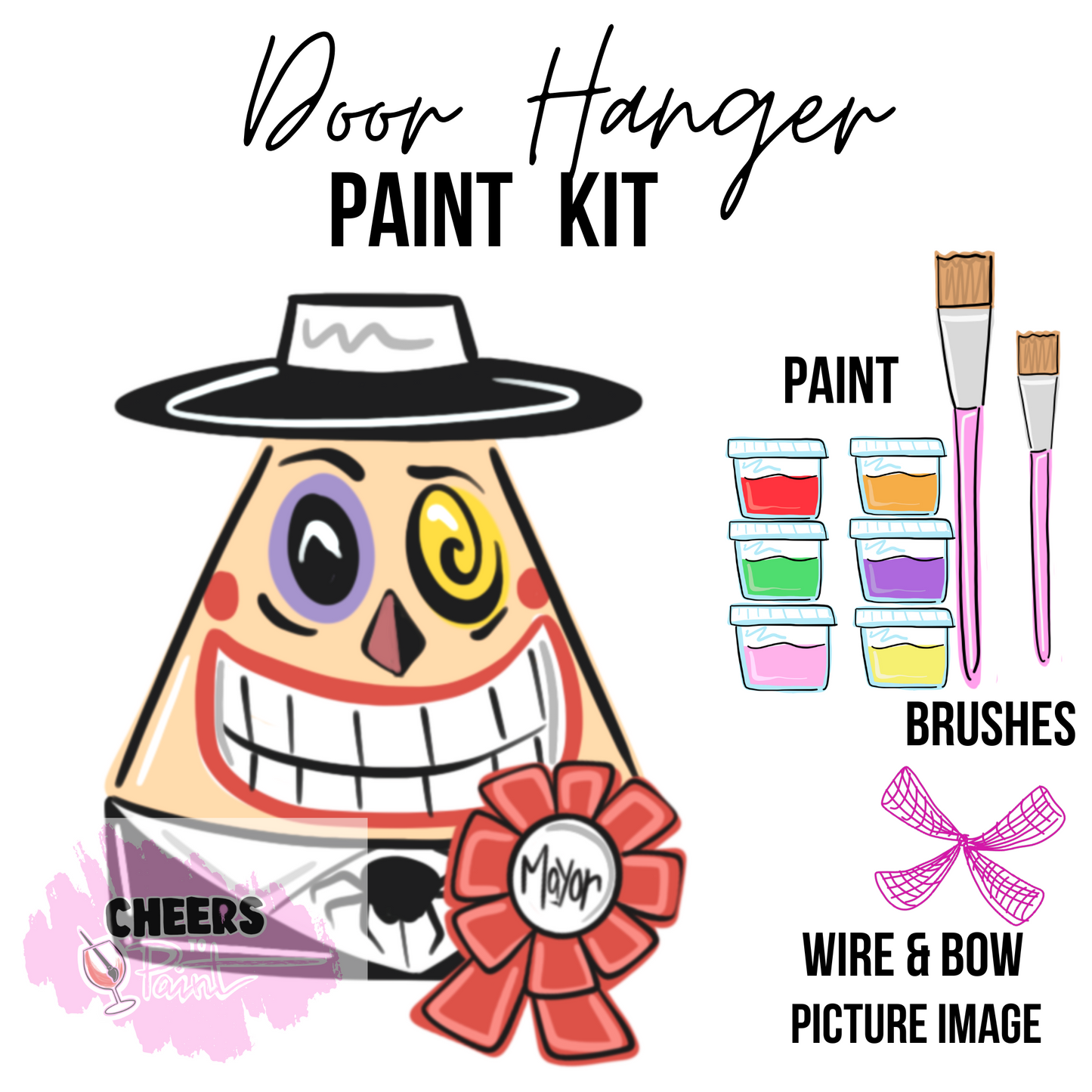 Nightmare Mayor- DIY Door Hanger Craft Wood Paint Kit