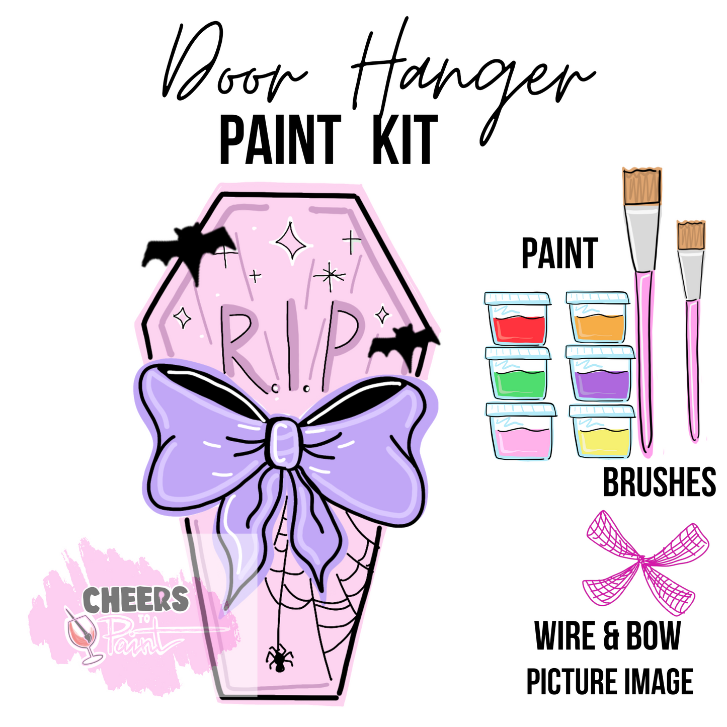Pastel RIP Coffin- DIY Door Hanger Craft Wood Paint Kit