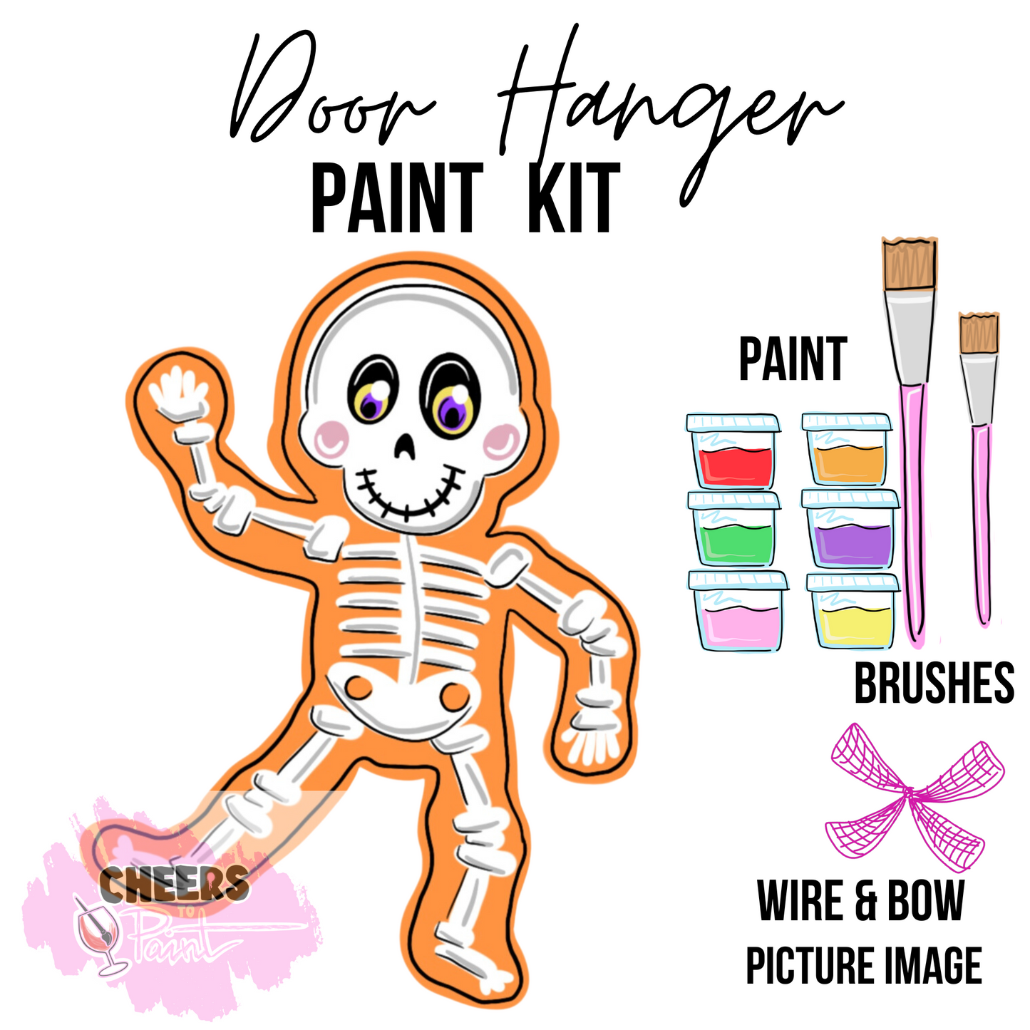 Skeleton- DIY Door Hanger Craft Wood Paint Kit