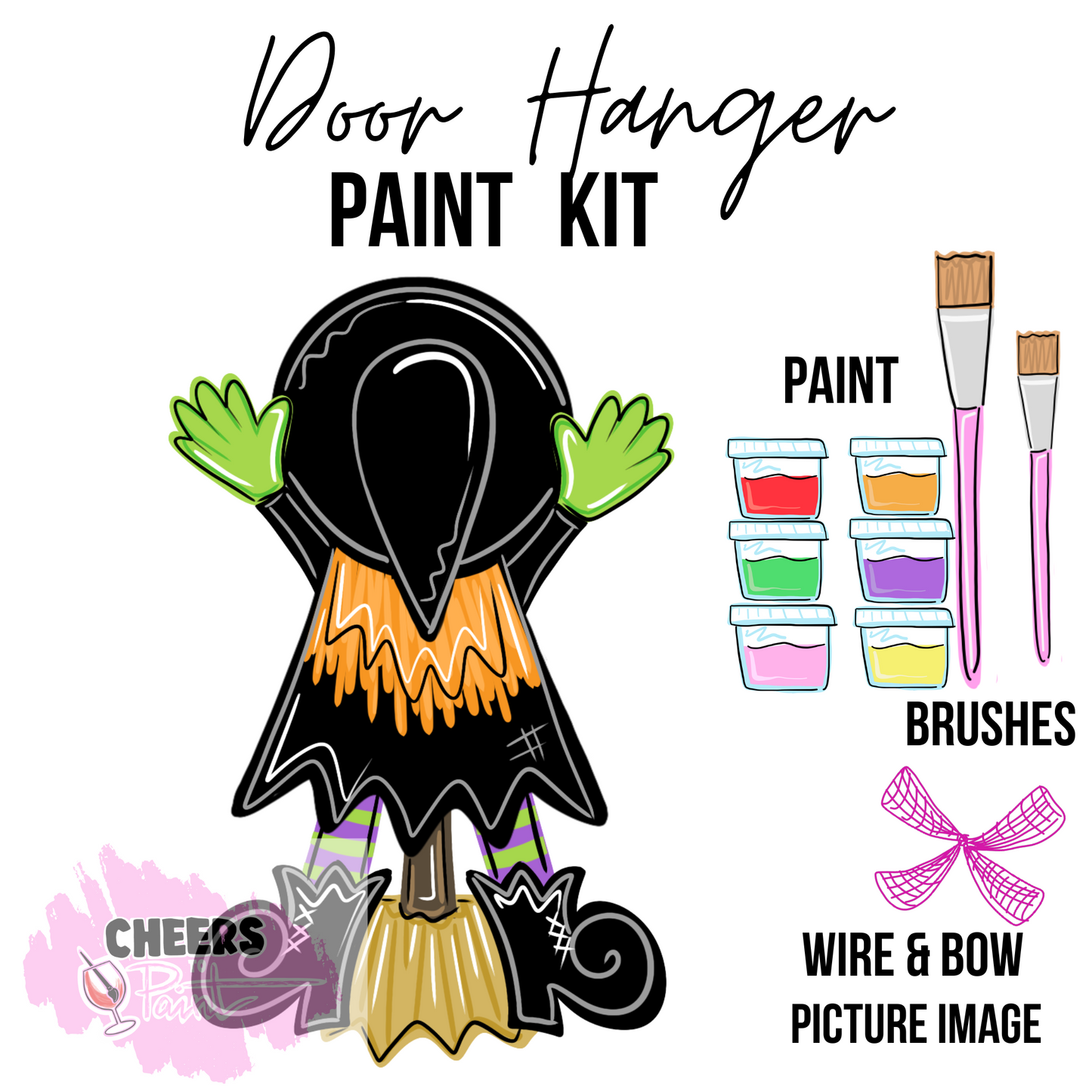 Witch- DIY Door Hanger Craft Wood Paint Kit