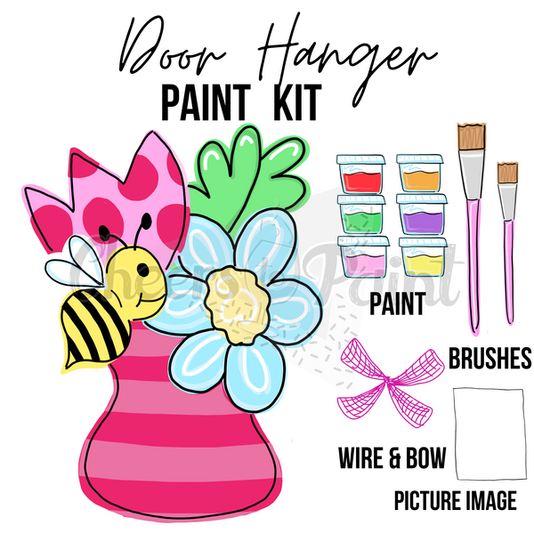 Bumble Bee Arrangement- DIY Door Hanger Craft Wood Paint Kit