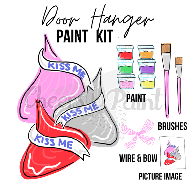 Chocolate Kisses- DIY Door Hanger Craft Wood Paint Kit