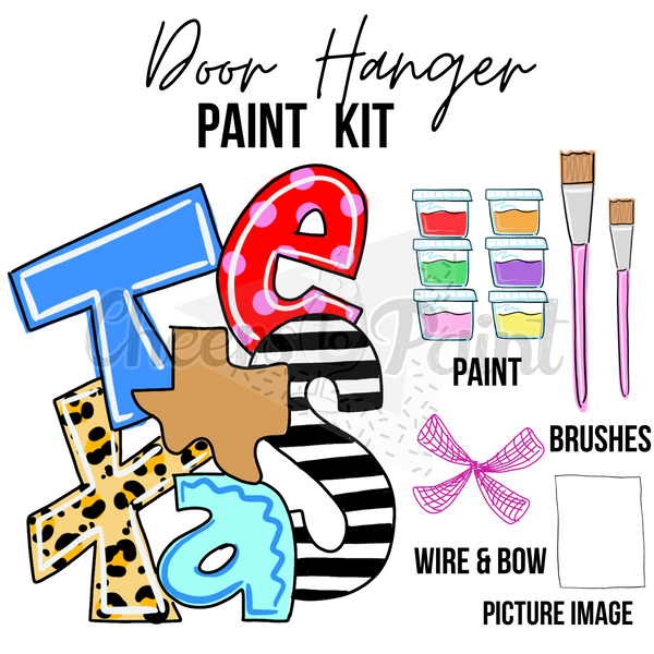 Funky Texas- DIY Door Hanger Craft Wood Paint Kit