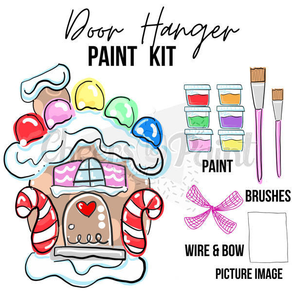 Gingerbread House- DIY Door Hanger Craft Wood Paint Kit