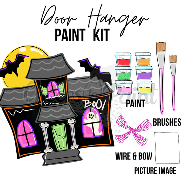 Haunted House- DIY Door Hanger Craft Wood Paint Kit