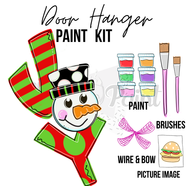 JOY Snowman- DIY Door Hanger Craft Wood Paint Kit