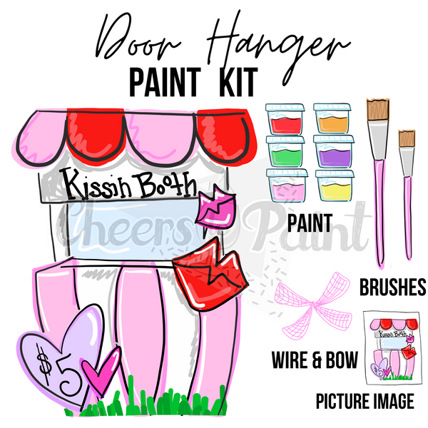 Kissing Booth- DIY Door Hanger Craft Wood Paint Kit