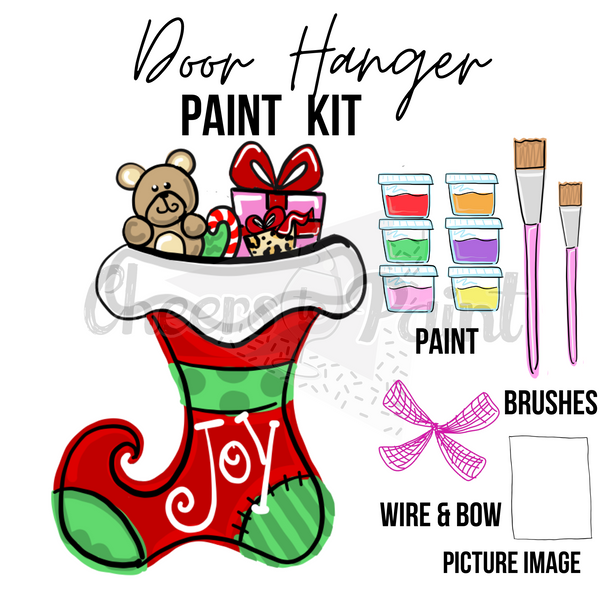 Present Stocking- DIY Door Hanger Craft Wood Paint Kit