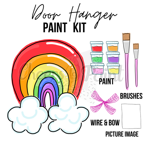 Rainbow- DIY Door Hanger Craft Wood Paint Kit