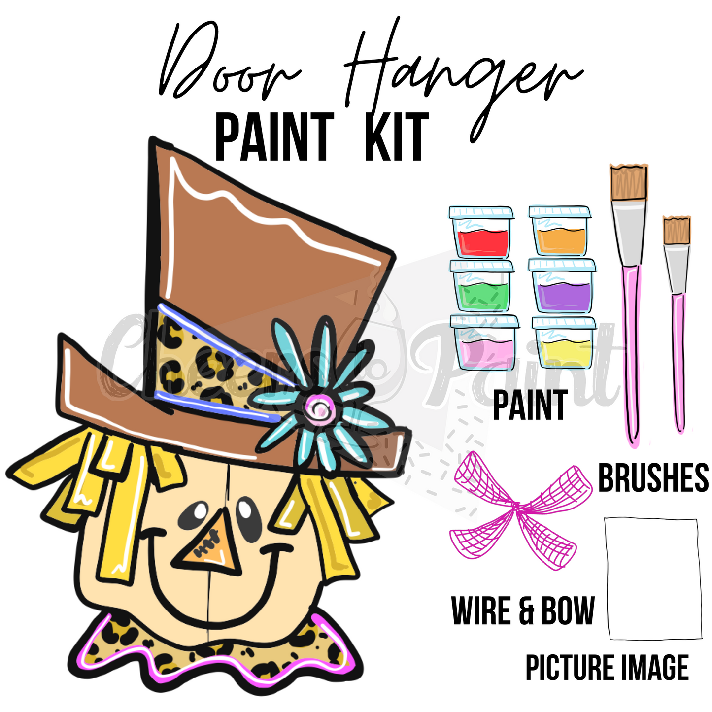 Scarecrow- DIY Door Hanger Craft Wood Paint Kit