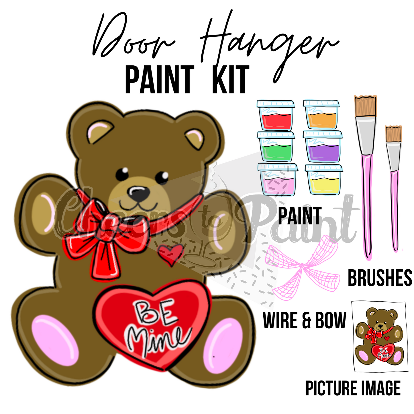 Teddy Bear- DIY Door Hanger Craft Wood Paint Kit