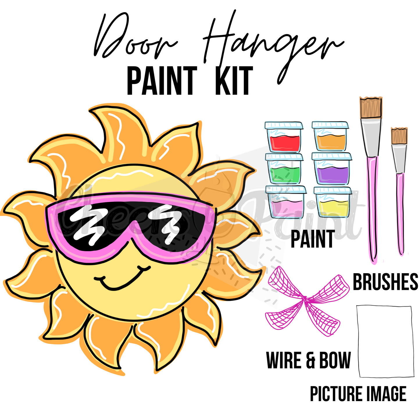Sun With Shades- DIY Door Hanger Craft Wood Paint Kit