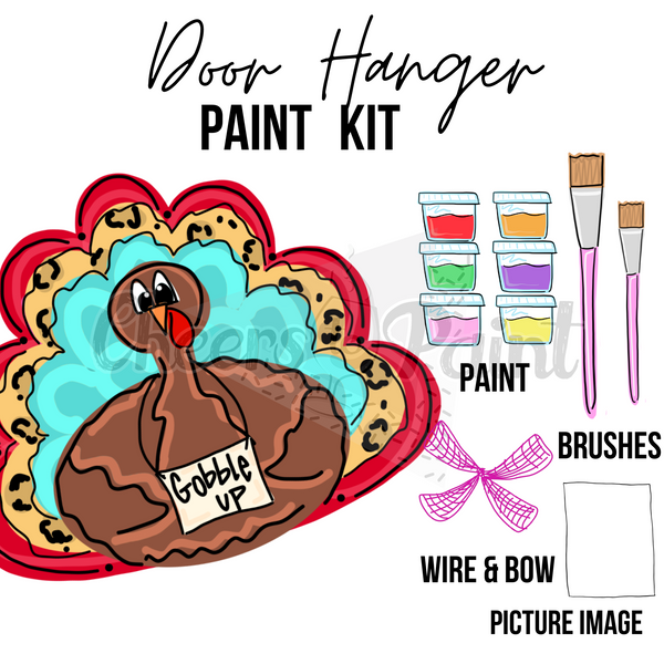 Funky Turkey- DIY Door Hanger Craft Wood Paint Kit