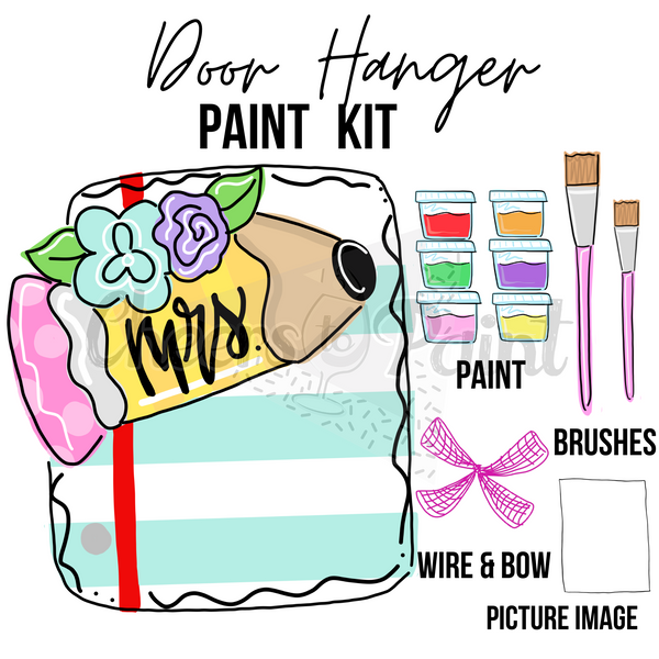 Pencil & Paper- DIY Door Hanger Craft Wood Paint Kit
