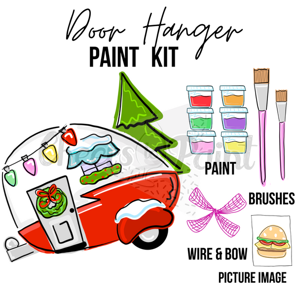Christmas Camper- DIY Door Hanger Craft Wood Paint Kit