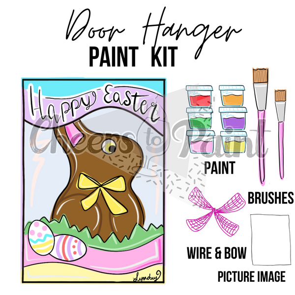 Chocolate Bunny Box- DIY Door Hanger Craft Wood Paint Kit