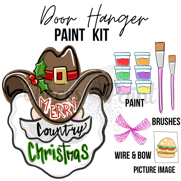 Cowboy Claus- DIY Door Hanger Craft Wood Paint Kit