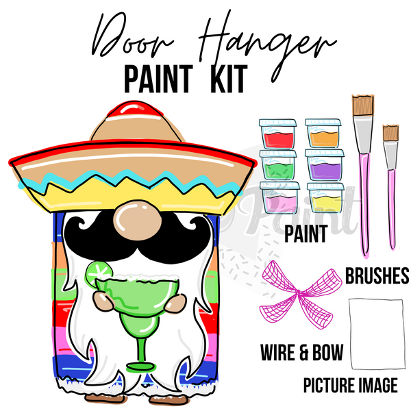 Fiesta Gnome- DIY Door Hanger Craft Wood Paint Kit