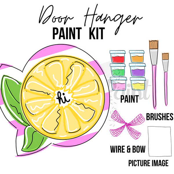 Lemon Slice- DIY Door Hanger Craft Wood Paint Kit