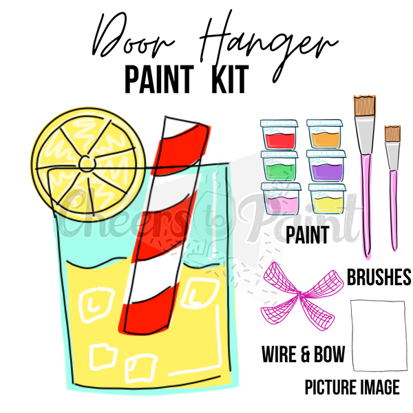 Lemonade Glass -DIY Door Hanger Craft Wood Paint Kit