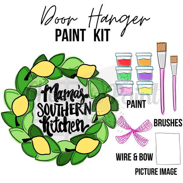 Lemon Wreath- DIY Door Hanger Craft Wood Paint Kit