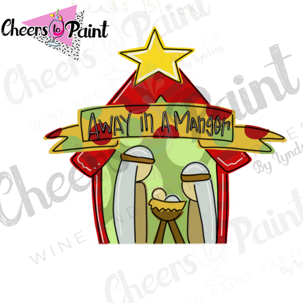 Away In A Manger- DIY Door Hanger Craft Wood Paint Kit