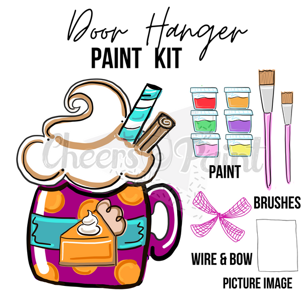 Pumpkin Pie Mug- DIY Door Hanger Paint Kit
