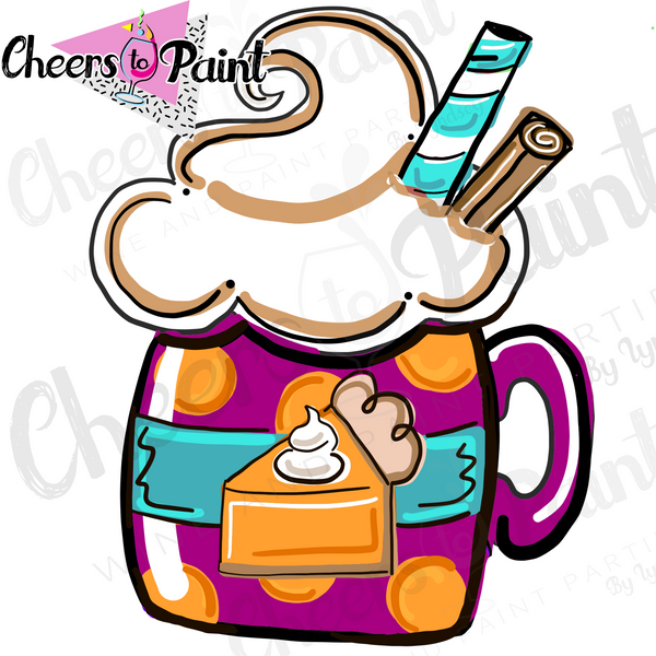 Pumpkin Pie Mug- DIY Door Hanger Paint Kit