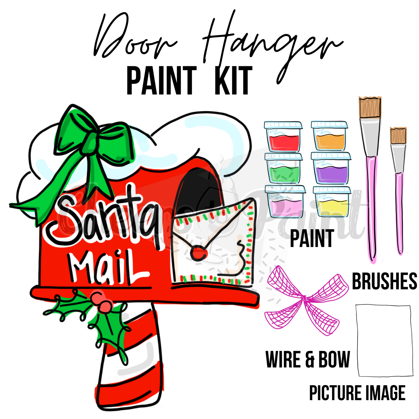 Santa Mail- DIY Door Hanger Craft Wood Paint Kit