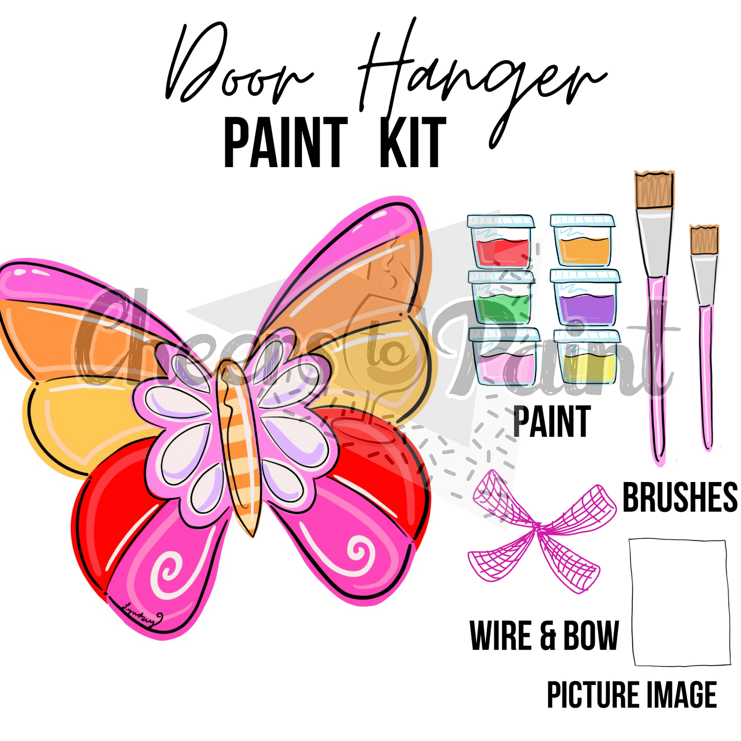 Spring Butterfly- DIY Door Hanger Craft Wood Paint Kit