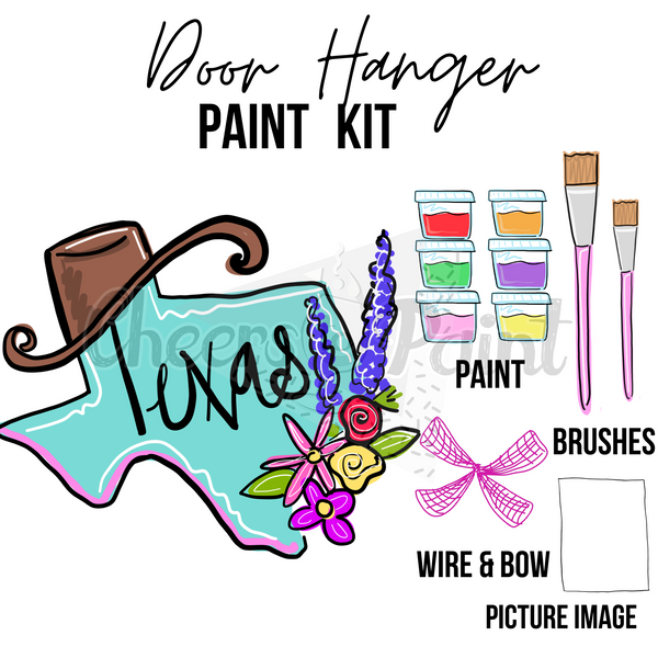 Texas Wild Flowers- DIY Door Hanger Craft Wood Paint Kit