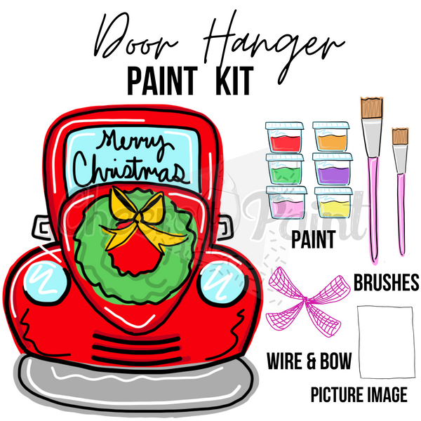 Christmas Truck- DIY Door Hanger Craft Wood Paint Kit