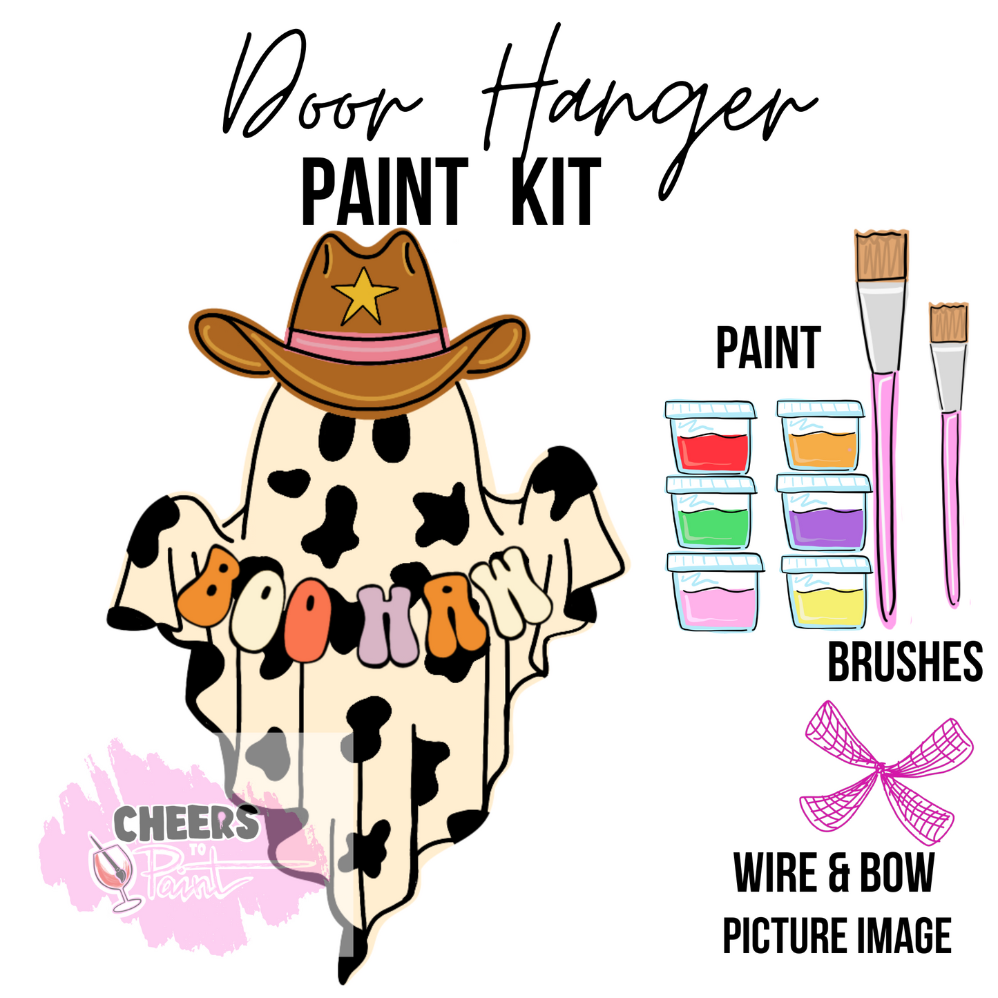 Boo Haw Ghost- DIY Door Hanger Craft Wood Paint Kit