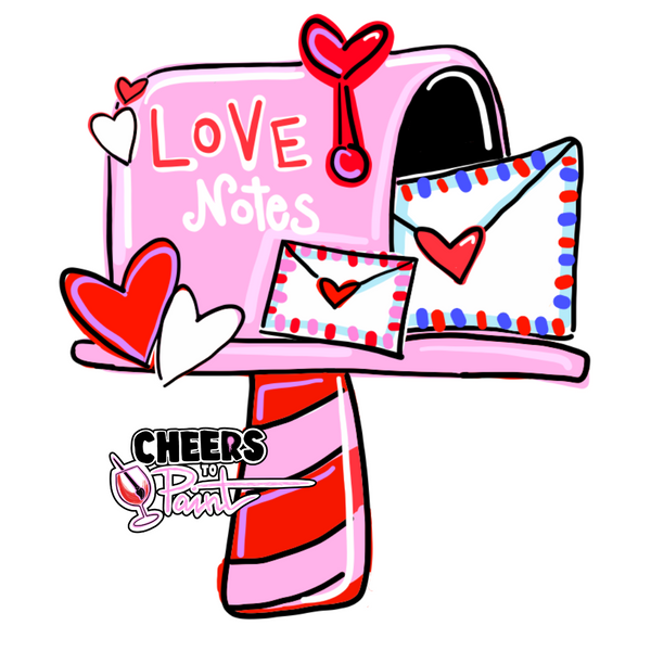 Unfinished Wood-Love Notes Mailbox Cutout