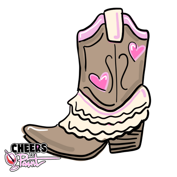 Unfinished Wood- Cowgirl Boot Cutout