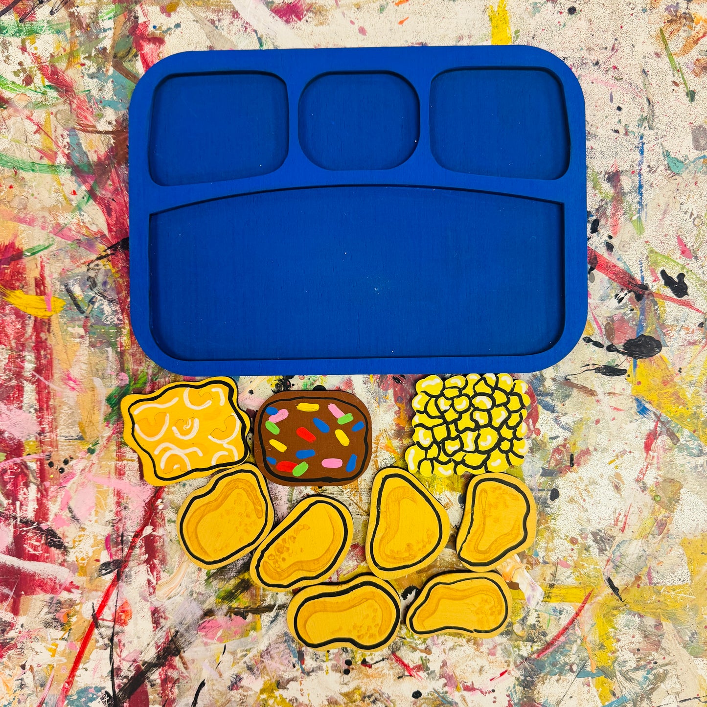 Kids Cuisine TV Dinner – Hand-Painted Wood Nostalgia Art