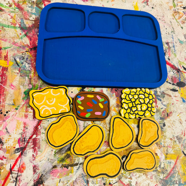 Kids Cuisine TV Dinner – Hand-Painted Wood Nostalgia Art