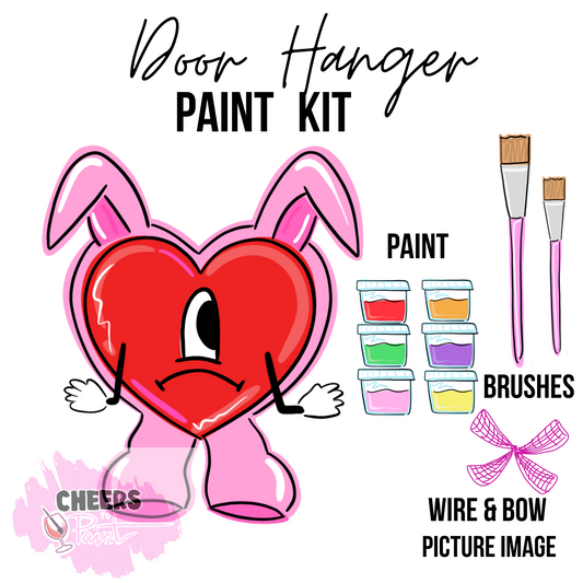 Bunny Heart Costume- DIY Door Hanger Craft Wood Paint Kit