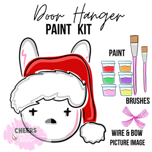 Bunny Christmas-  DIY Door Hanger Craft Wood Paint Kit