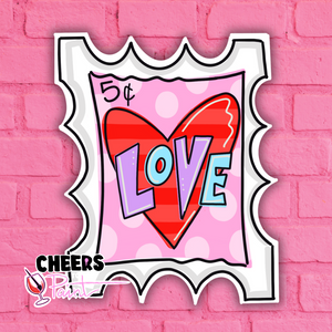 Unfinished Wood- Love Stamp Cutout