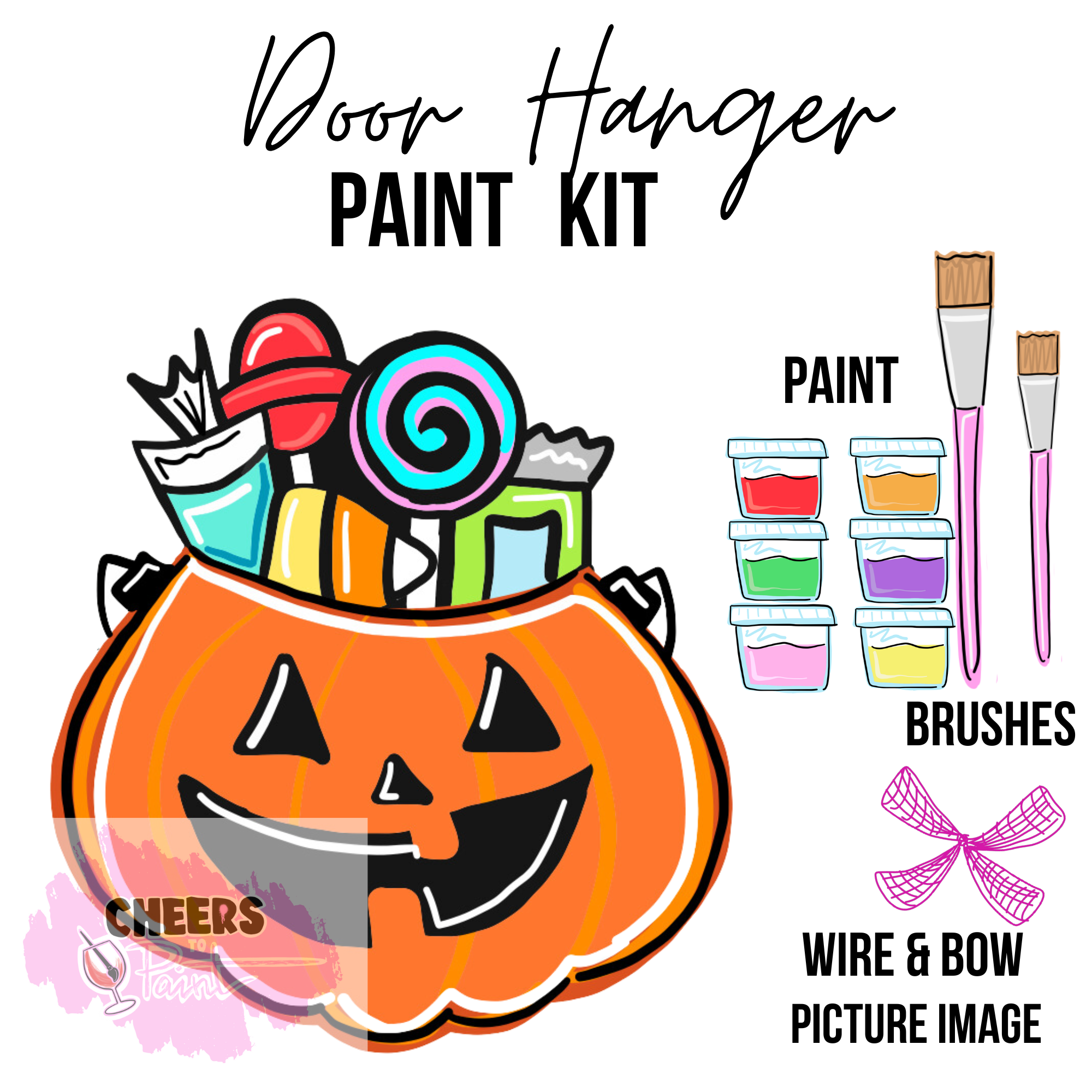 Candy Bucket- DIY Door Hanger Craft Wood Paint Kit