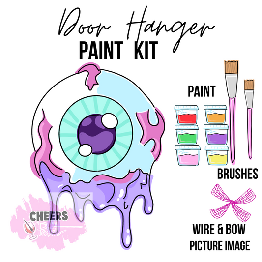 Pastel Eyeball- DIY Door Hanger Craft Wood Paint Kit