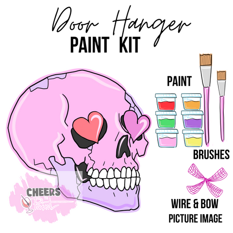 Pastel Eyes for you Skull- DIY Door Hanger Craft Wood Paint Kit